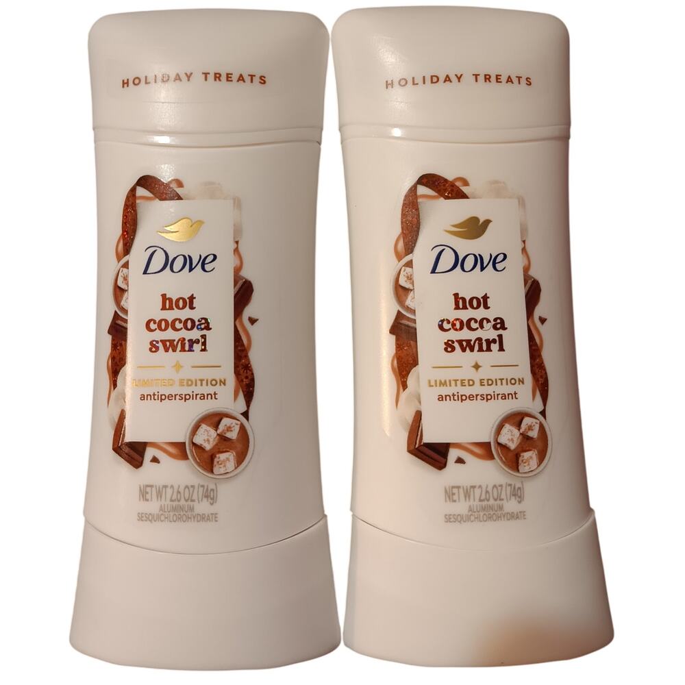 Dove Women's Antiperspirant Limited Edition Hot Cocoa Swirl 2.6 oz 8/27 (qty 2)